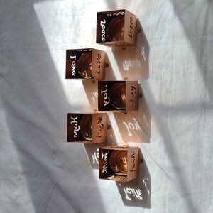 Set of 5 Lacquered Copper Square Tealight Holders